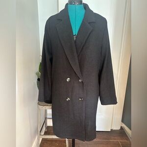 Cozy Co Waffle Knit Long Cardigan Black Knit size small